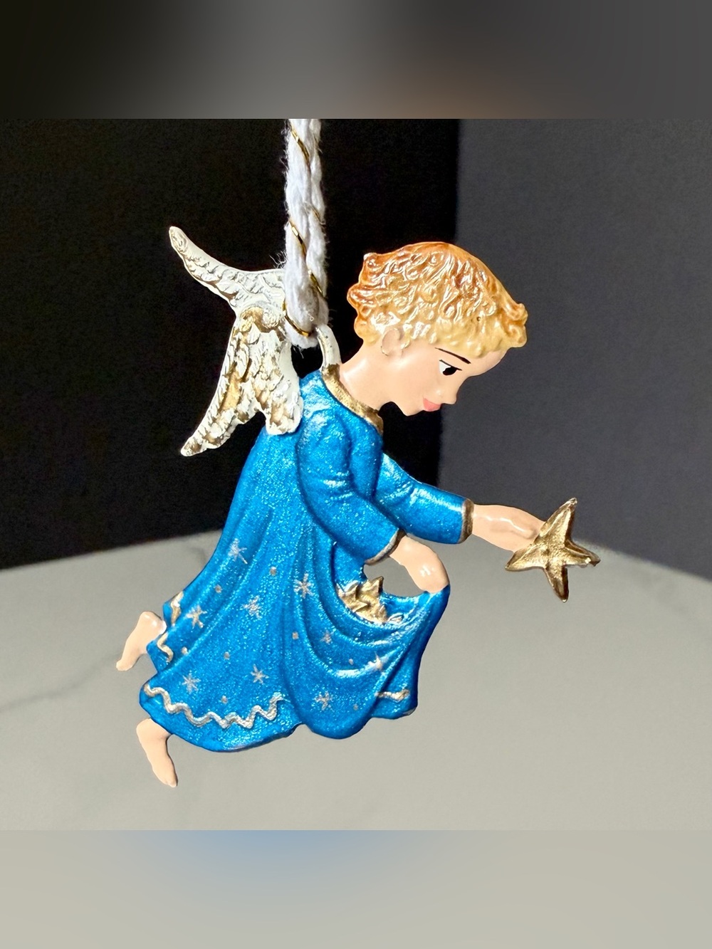 Blue Angel with Pocket of Stars Ornament by Wilhelm Schweizer - Picture 2 of 5